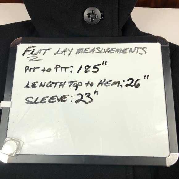 ESPRIT Outwear Black Wool Pea Coat Y2K Whimsigoth Fairy Grunge Timeless - Picture 17 of 17